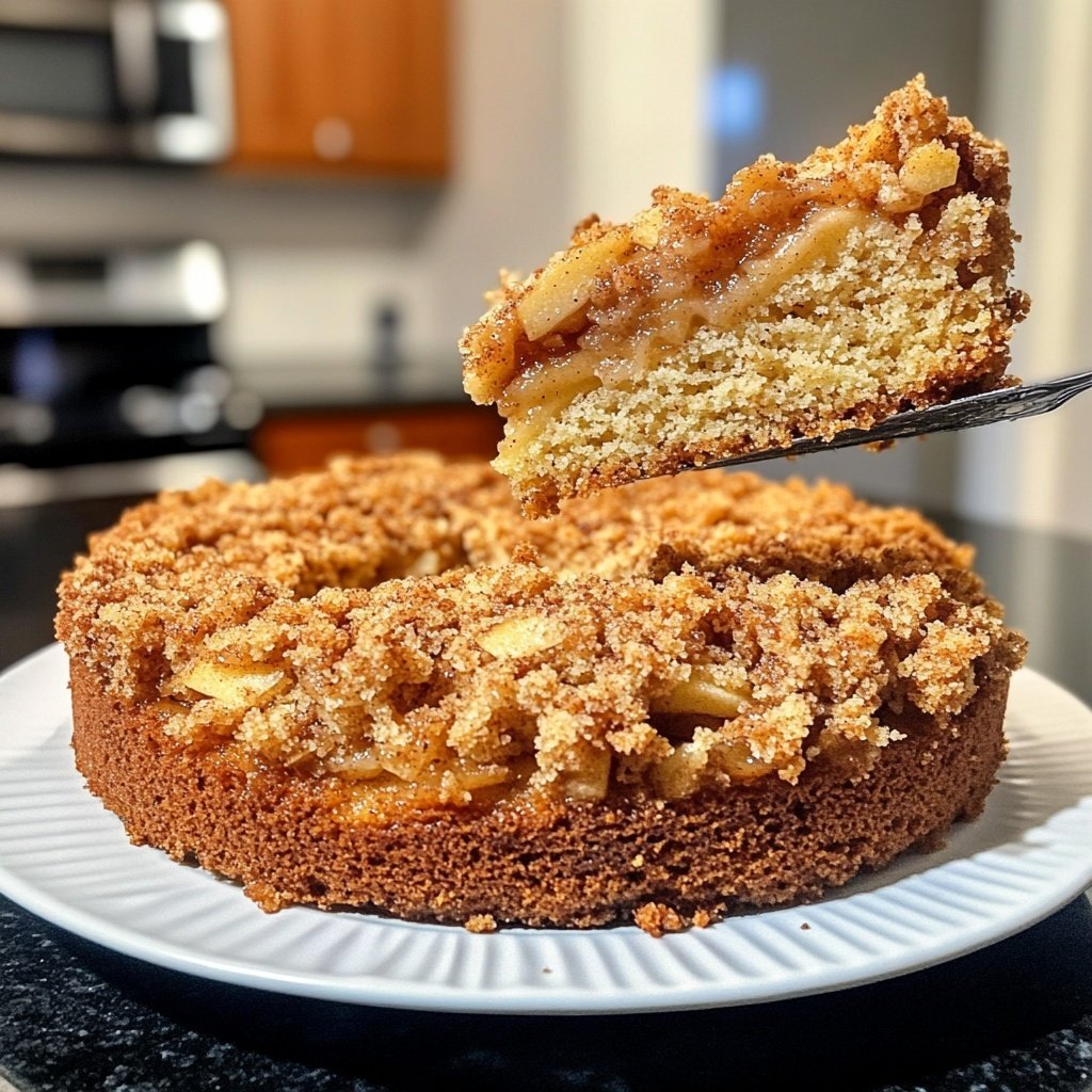 Apple Crumb Cake – Topped with Cinnamon Apple Drizzle