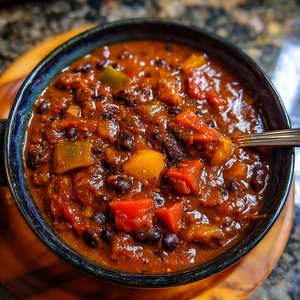 Healthy Crockpot Black Bean Chili