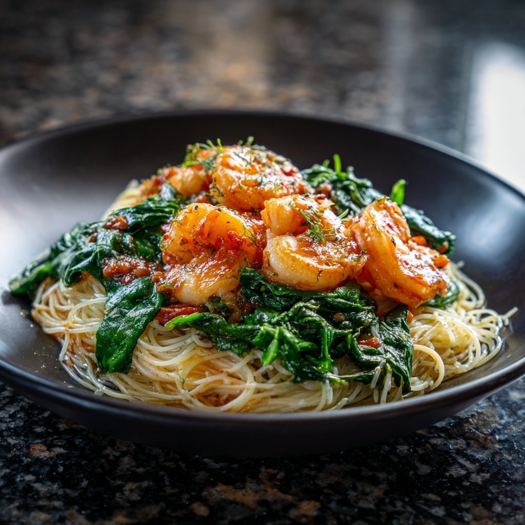 Angel Hair Pasta With Shrimp And Spinach