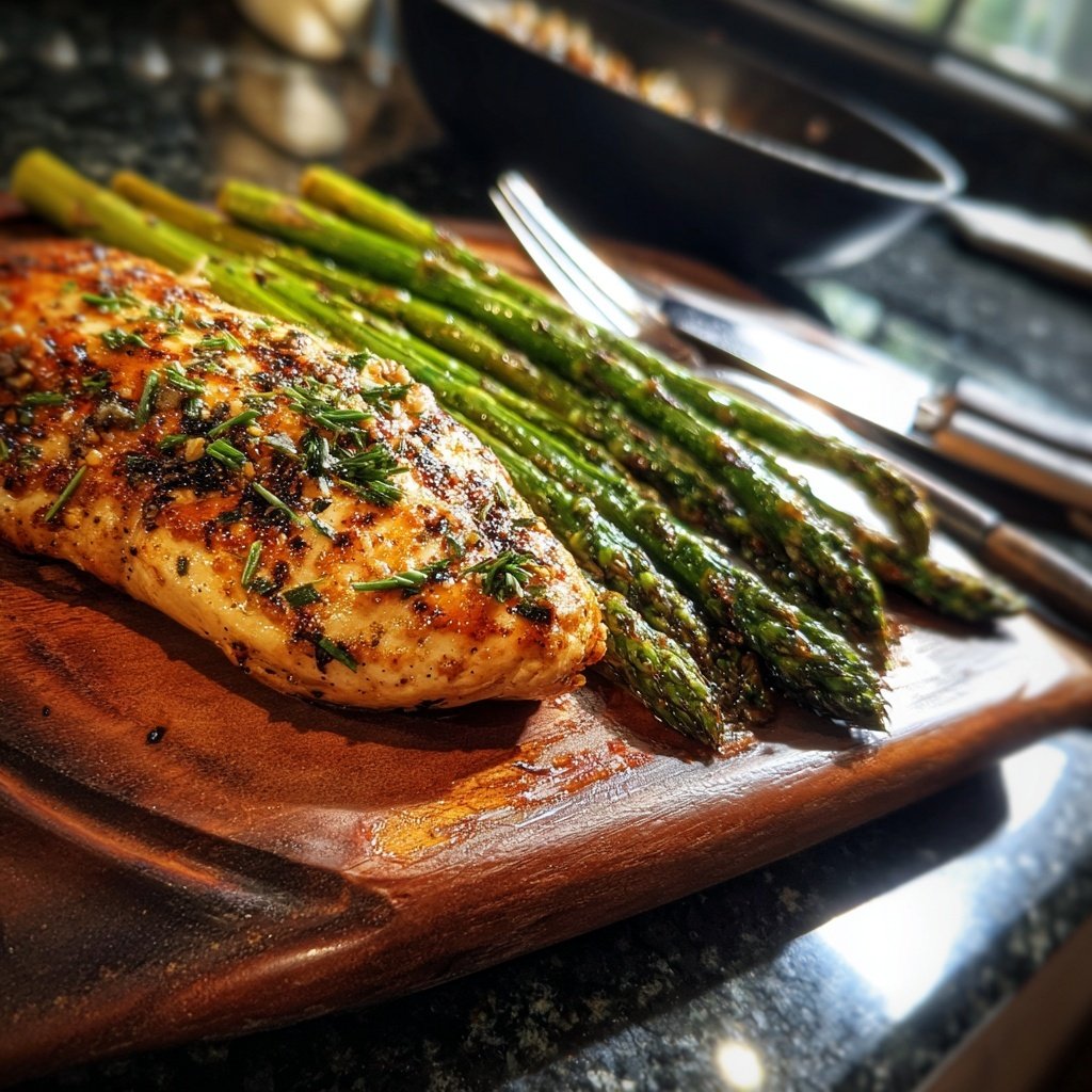 Healthy Chicken With Roasted Asparagus