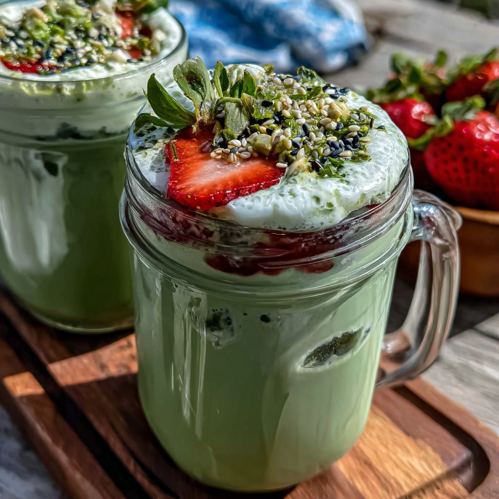 Iced Strawberry Matcha Latte Recipe