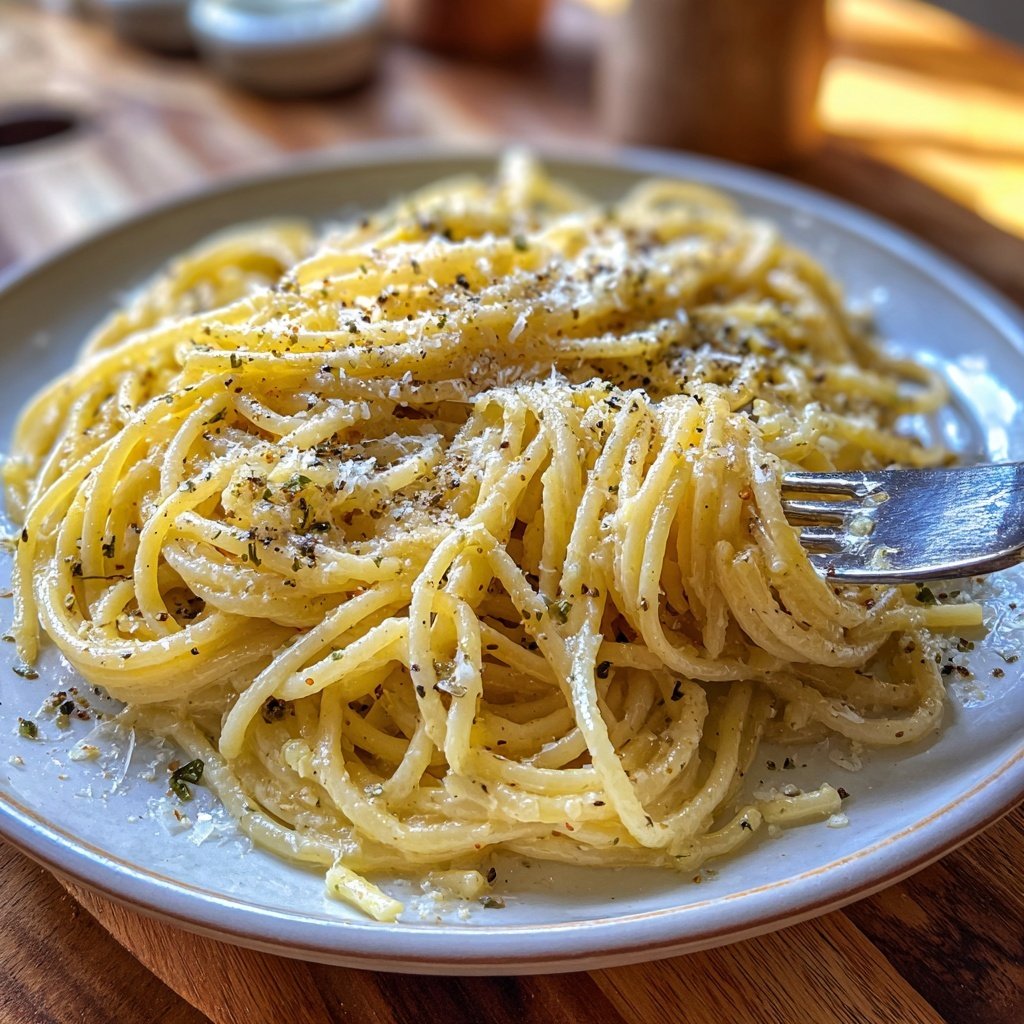 Quick Garlic Parmesan Pasta Dinner