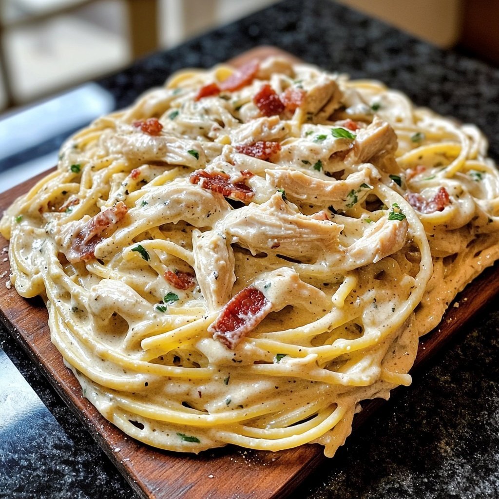 Creamy Chicken Bacon Ranch Pasta