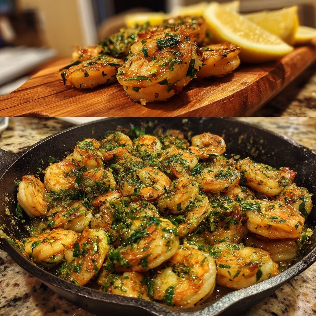 Lemon Garlic Shrimp Skillet