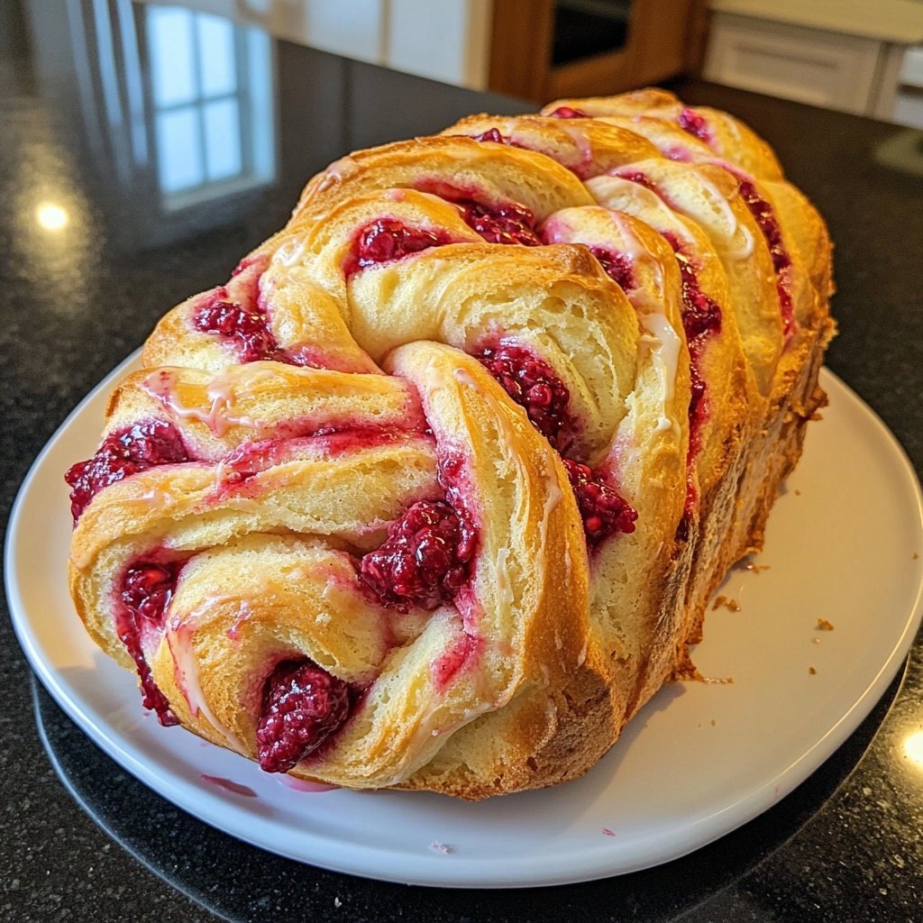 Raspberry Swirl Brioche Loaf Recipe for Breakfast or Dessert