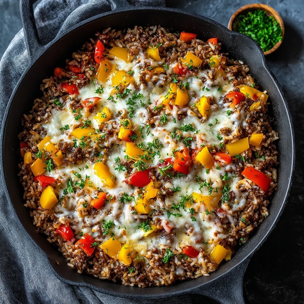 Ground Beef And Rice Comfort Skillet