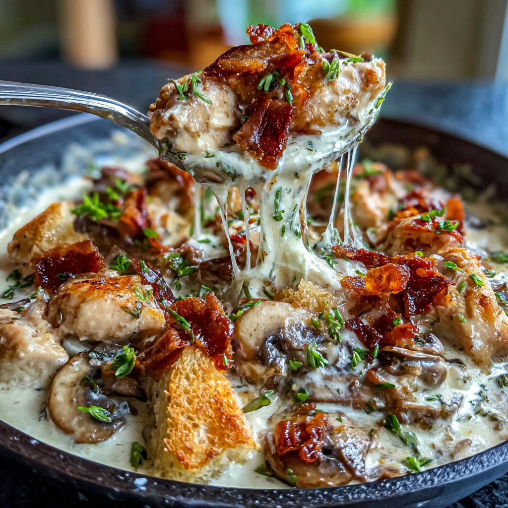 Creamy Chicken And Mushroom Skillet